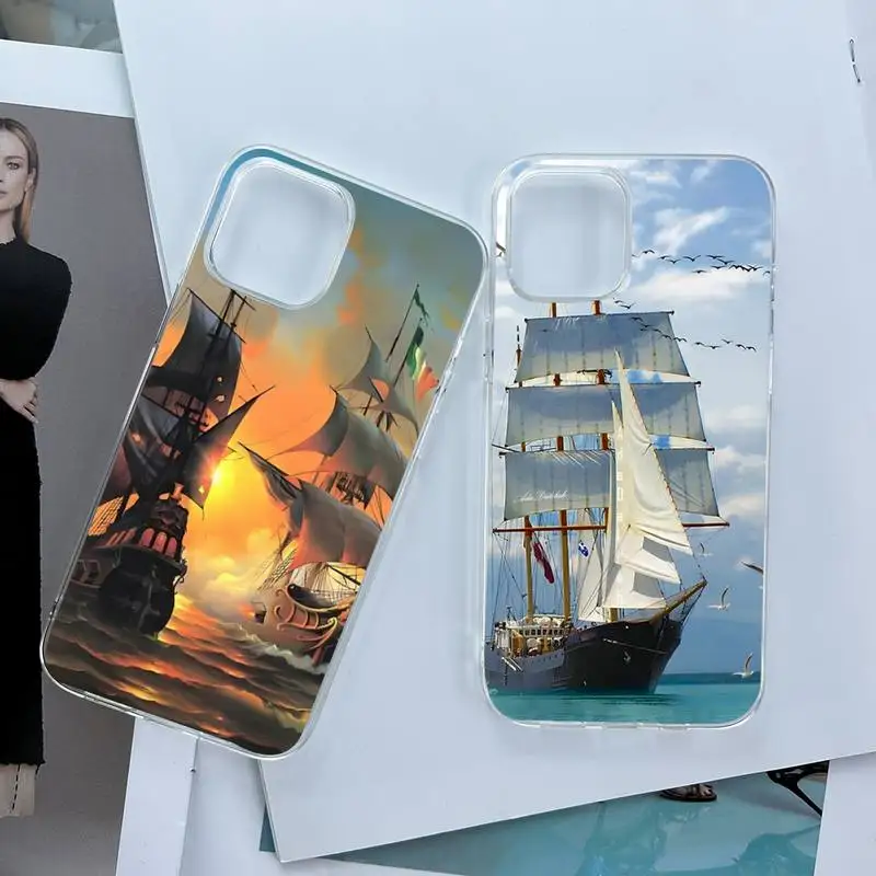 Custodia Per Telefono Barca A Vela Per Xiaomi 11 9T 10T Note 10 Pro Lite Redmi K20 Pro 7 7A 8 9 9A Redmi Note 8 Pro T Note1 Lusso Trasparente