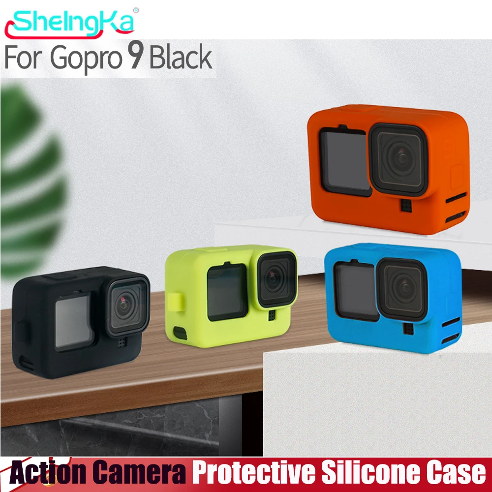 gka For Gopro Hero 9 블랙 액세서리 케이스 보호용 소프트 하우징 고무 실리콘 쉘 프로텍터 For Go pro Hero9 New