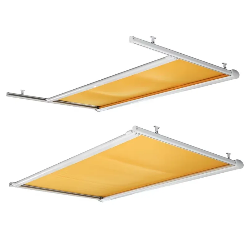 מגן גג חשמלי עם מערכת נפתחת לתלייה על הגג, מגן פרגולה נפתחת לתאורת גג