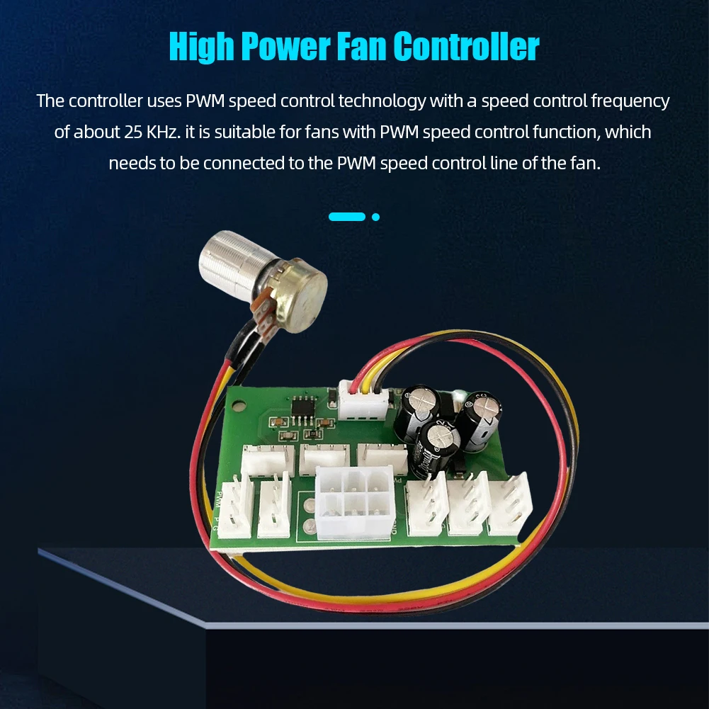 Cooler Fan HUB DC12V 3/4-Wire PWM Fan Speed Controller 8-Way High Power Standby 0.015A 25khz for Computer Case Fan