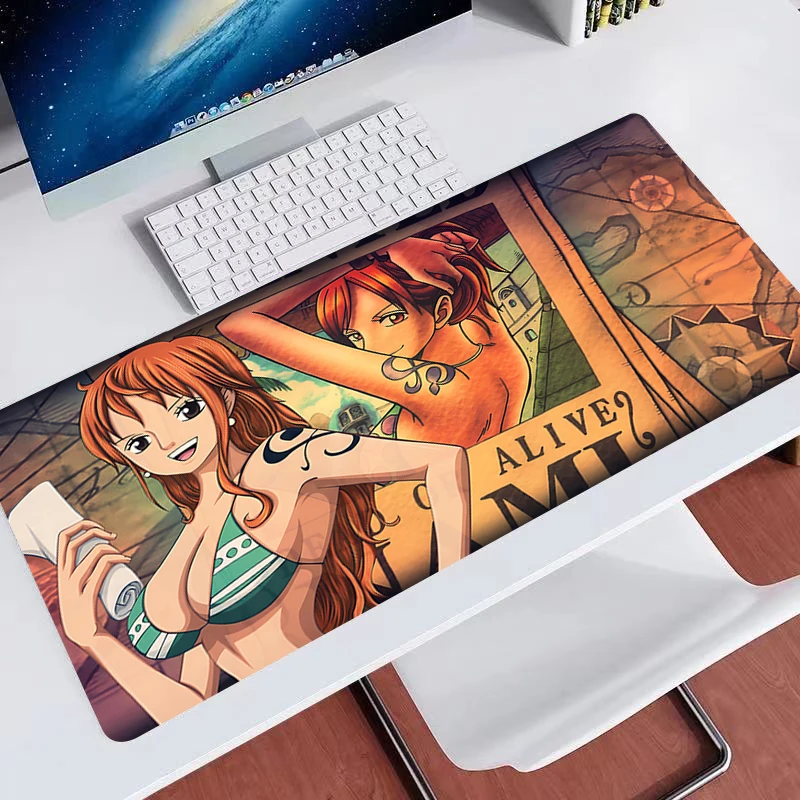Large Gaming Mousepad -one P-piece Nami Keyboard Pad Gamer Mouse Pad on The Table Speed Desk Mat Anime 900x400 Soft Mouse Mats 5