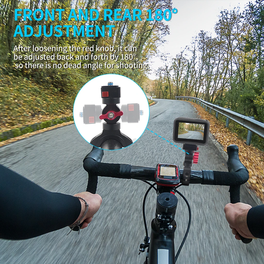 Schwenk- und Neigungsverstellbarer Fahrrad-Lenker-Lenkerhalterung für Gopro 13, für DJI Osmo 360 Action 5Pro für GO3 3S – Detail 4