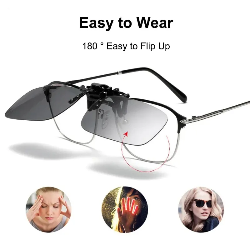 Polarized Sunglasses Clips Glasses Clip Driving Night Vision Eyeglasses UV400 Outdoor Shades High Definition sunglasses clips