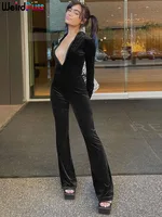 Bizarre Puss Velours Zipper Hoodie Femmes Combinaisons À Manches Longues Fitness Tendance Automne Skinny Stretchy Activewear Hot Street Outfits 2