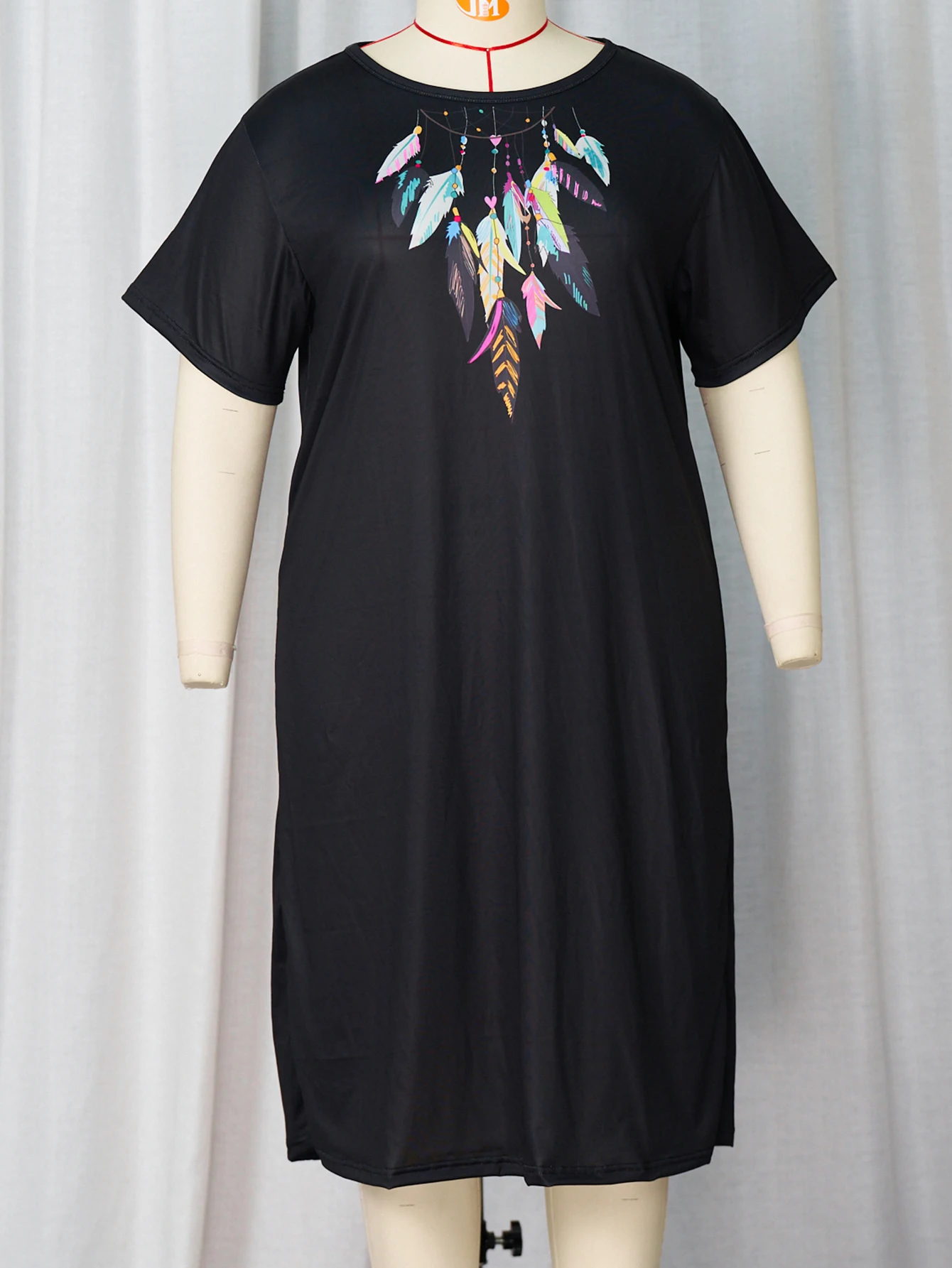 Plus size dress, knee length dress, minimalist style, suitable for both home and casual wear. Plus size 1-5XL 2024 new dress