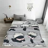 Gojo Sensei Anime Manga Blanket Fleece Autumn/Winter Jujutsu Kaisen Multi-function Super Warm Throw Blankets for Bedding Outdoor 2