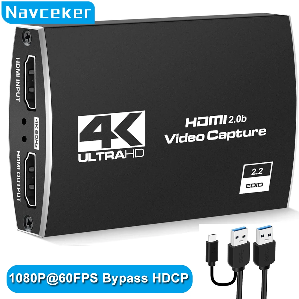 4K USB 3.0 Video Capture Card HDMI Bypass HDCP 1080P 60Hz HD Video