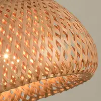 Bamboo Lantern Pendant Lamp Natural Rattan Wicker E27 LED Chandeliers Hand-Woven Lampshades Lighting Fixture Hanging Light 5