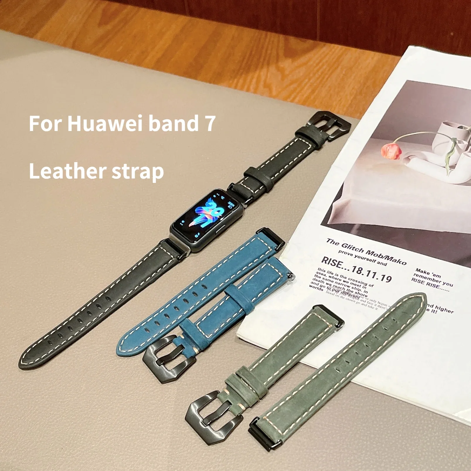 Leather Strap for Huawei Watch Band 7 Sport Smart Bracelet Replacement for Huawei Band 7 Strap Belt Correa Accessories Wristband