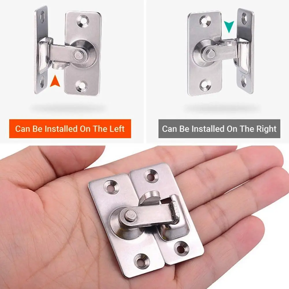 1pc Door Lock Buckles 90 Degree Buckle Right Angle Hook Lock Bolts Stainless Steel For Sliding Door Casement Sheds Hardware