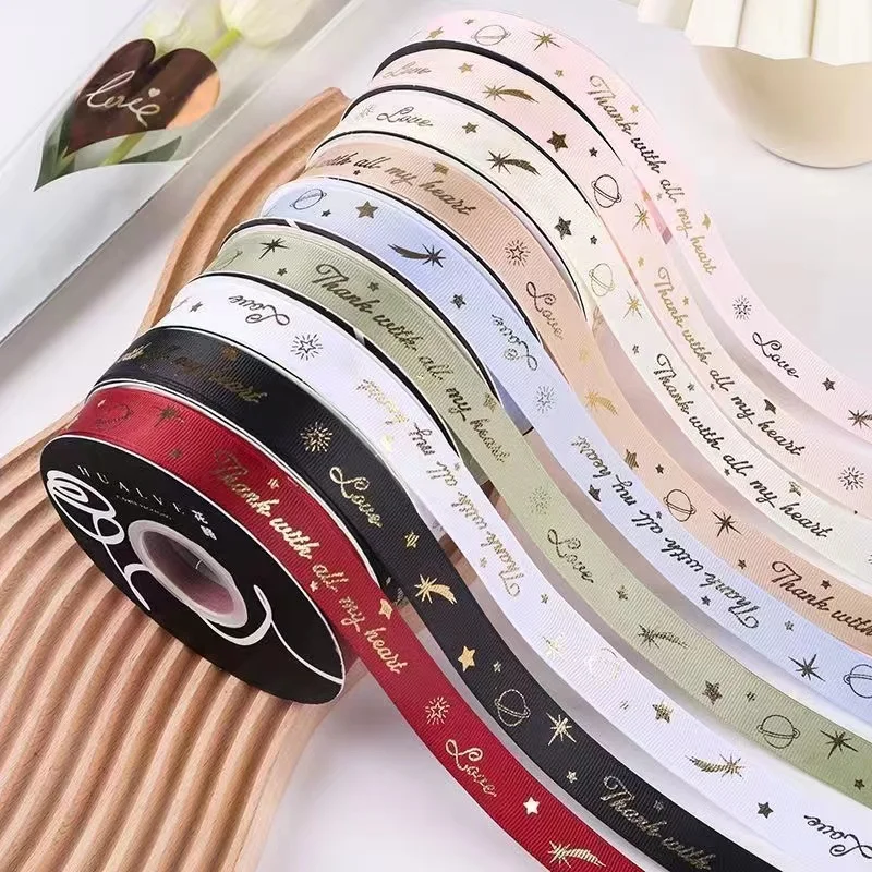 

Принт Love 45 ярдов позолоченная лента Полиэфирная Лента Сделай Сам Подарочная обертка Свадебный Рождественский бант