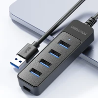 4 порта USB 3.0 HUB Высокоскоростной расширитель типа C Разветвитель 5 Гбит/с для ПК Компьютерные аксессуары Многопортовый адаптер USB-концентратора для ноутбука — изображение 2
