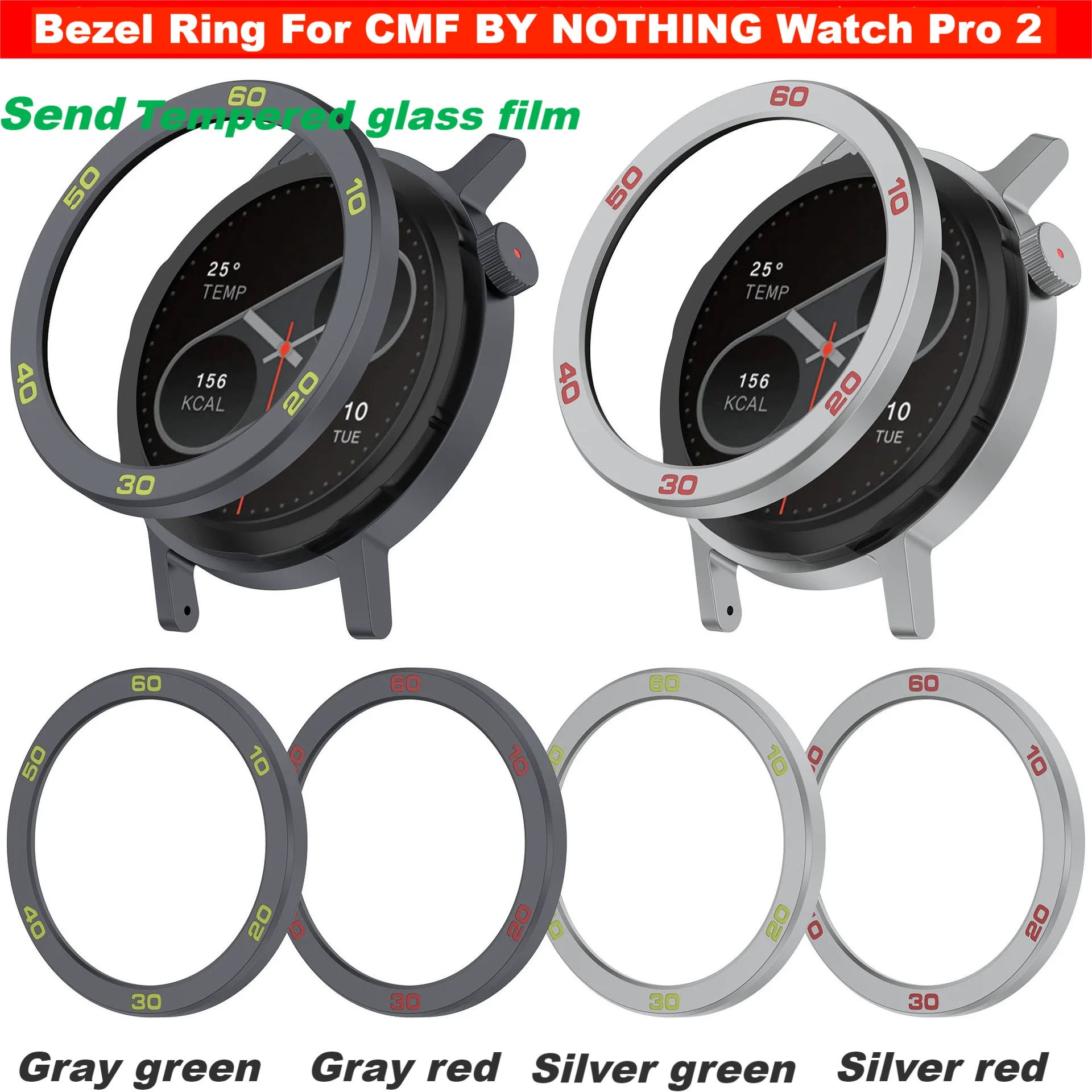 Enhanced Metal Bezel Ring with Tempered Glass Film
