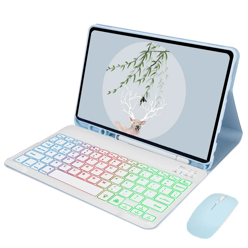 Rainbow Backlit Keyboard Case For Samsung Galaxy Tab A7 Case 10.4 Sm-T500 T505 Keyboard For Funda Galaxy Tab A7 2020 Keyboard