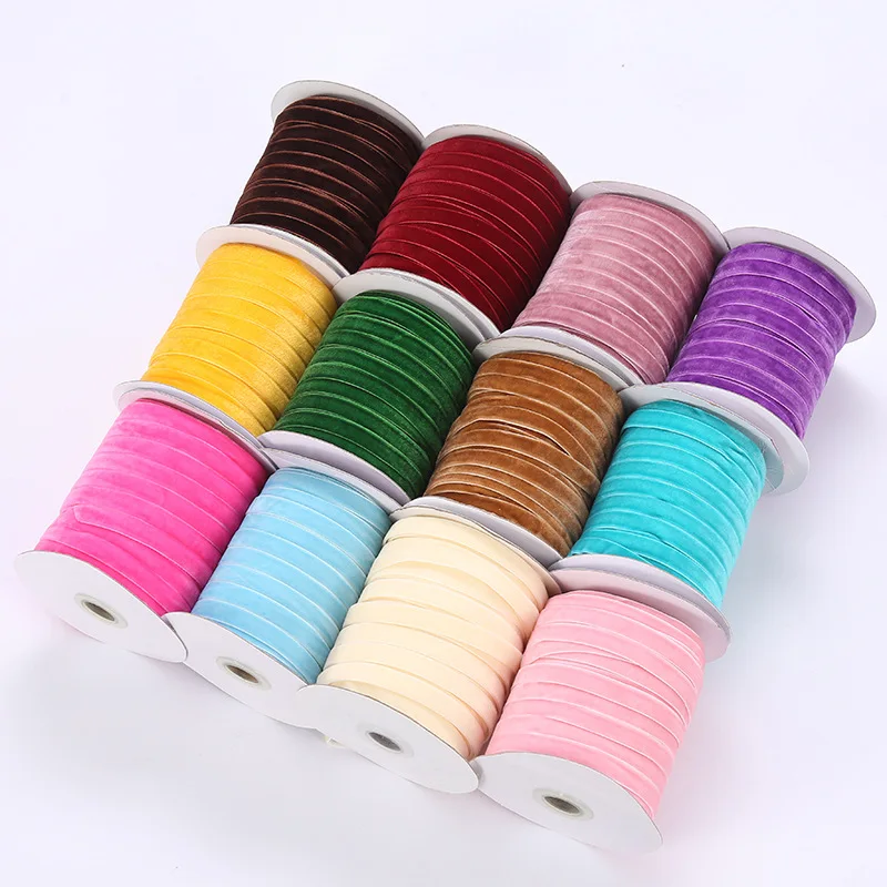 Velvet Ribbon 50Yards/roll Velvet Flocking Ribbon Flowers Handmade Clothing Accessories Gift Box Decoration DIY Baking