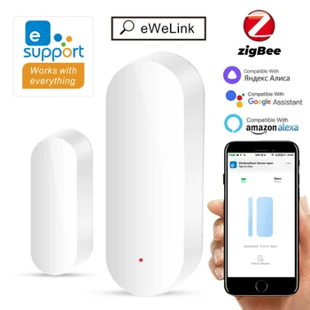 ZigBee Door Window Sensor eWeLink APP Smart Home Security Protection Door Open Closed Detector for Alexa Google Yandex Alice 1