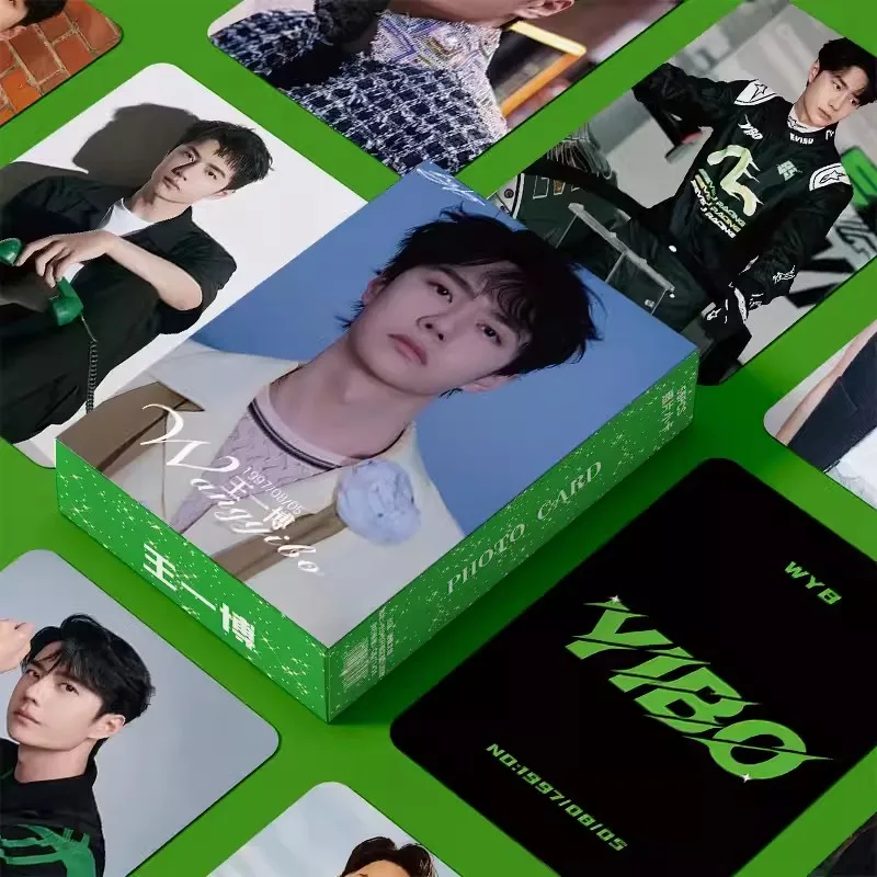 왕이보 샤오잔 스타 피규어 레이저 로모 카드, 보준이 샤오 3 인치 HD 포토카드, 팬 컬렉션 선물, 55 개/세트