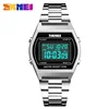 SKMEI 1328 Luxury Womens Steel Wristwatches Girl Electronic Ladies Clock Sport Waterproof Digital Watch for Women 1410 Relogio