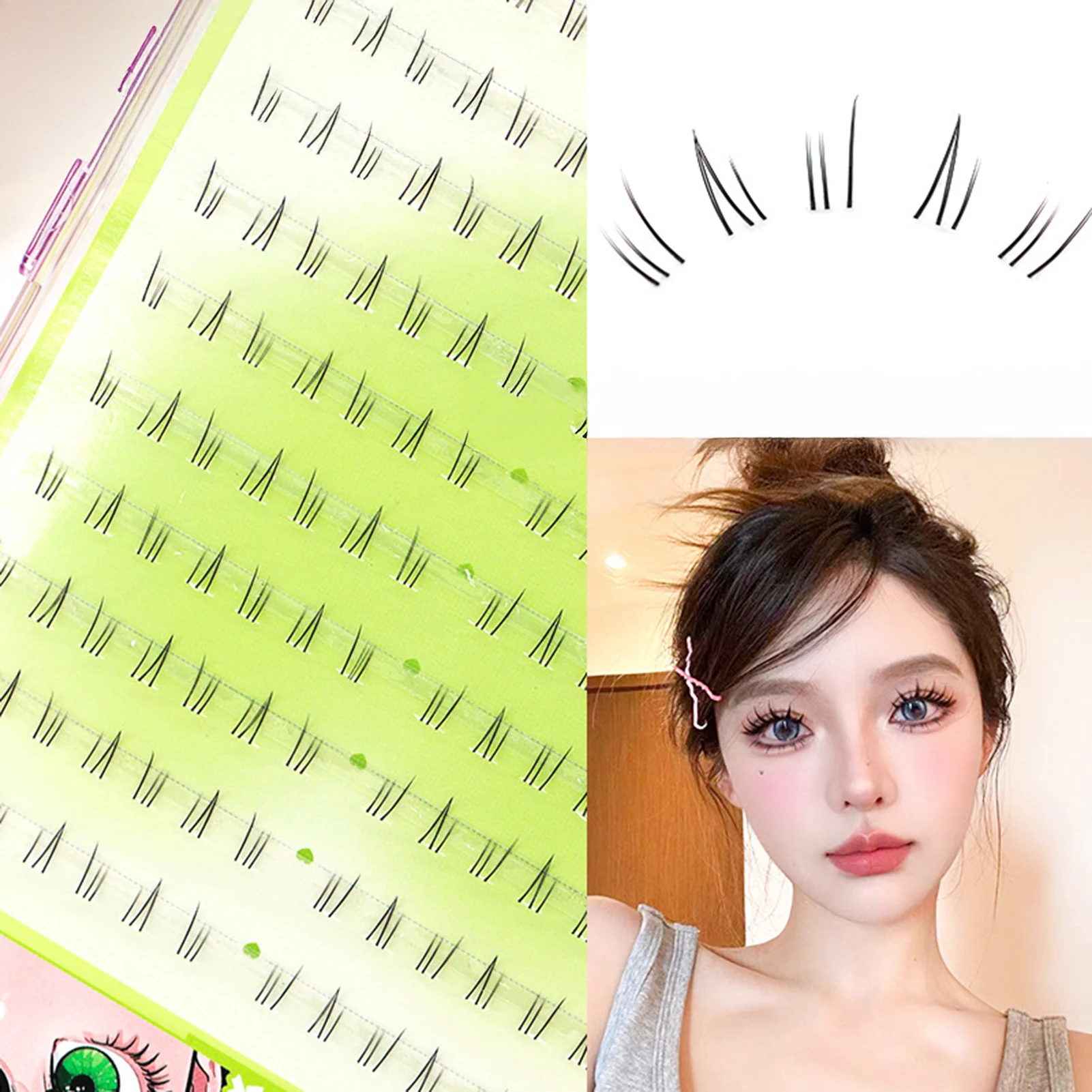 Self Adhesive Bottom Lashes No Glue Needed Reusable Under Eyelash Korean / Makeup DIY Individual Manga Lash Clusters eyelash extensions fake eyelashes eyelash extension eyelash extension lashes false eyelashes
