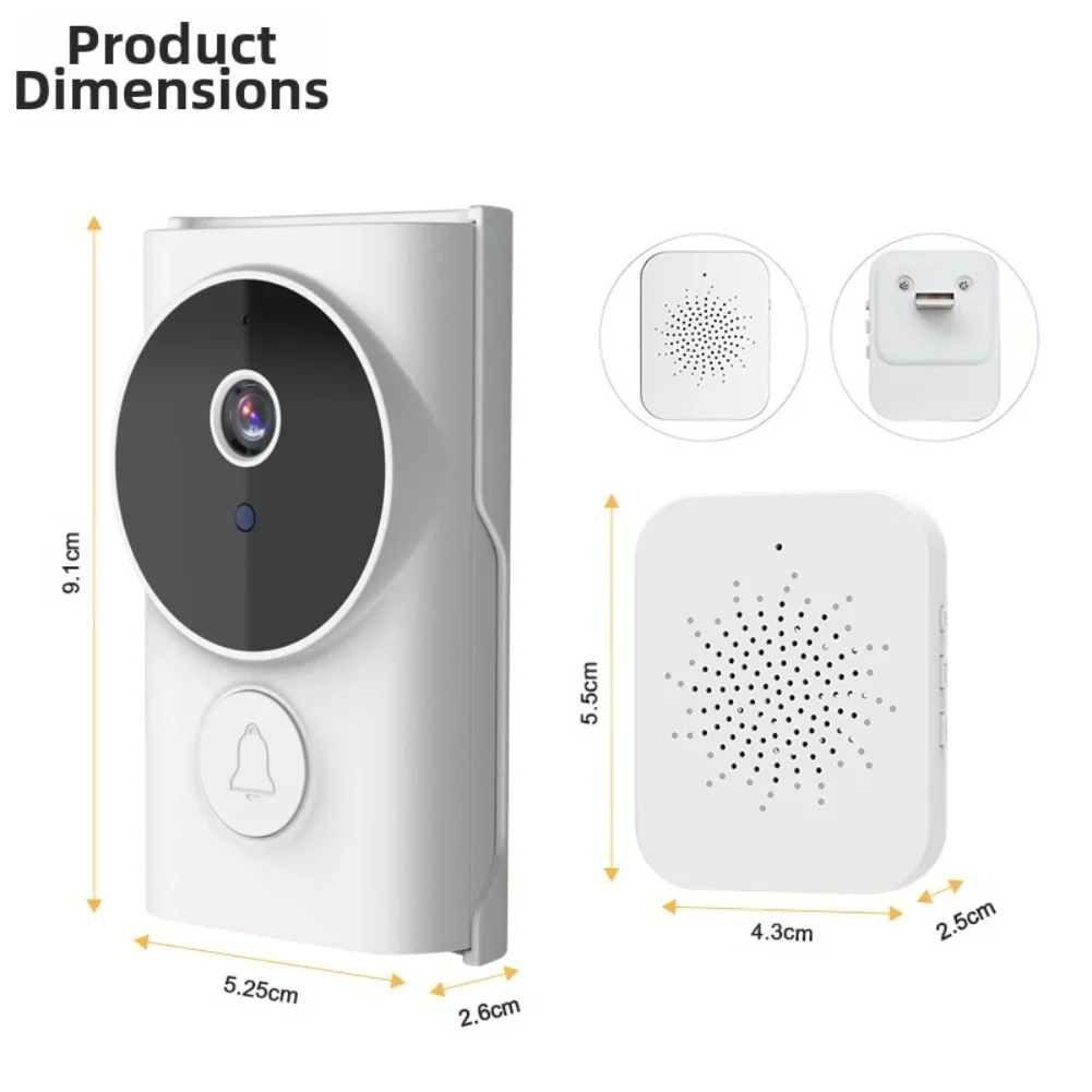 1PCS 스마트 HD 비디오 스트리밍 초인종 카메라 내장 PIR 센서 홈 보안 도어 벨 야간 투시경 PC 도구 부품
