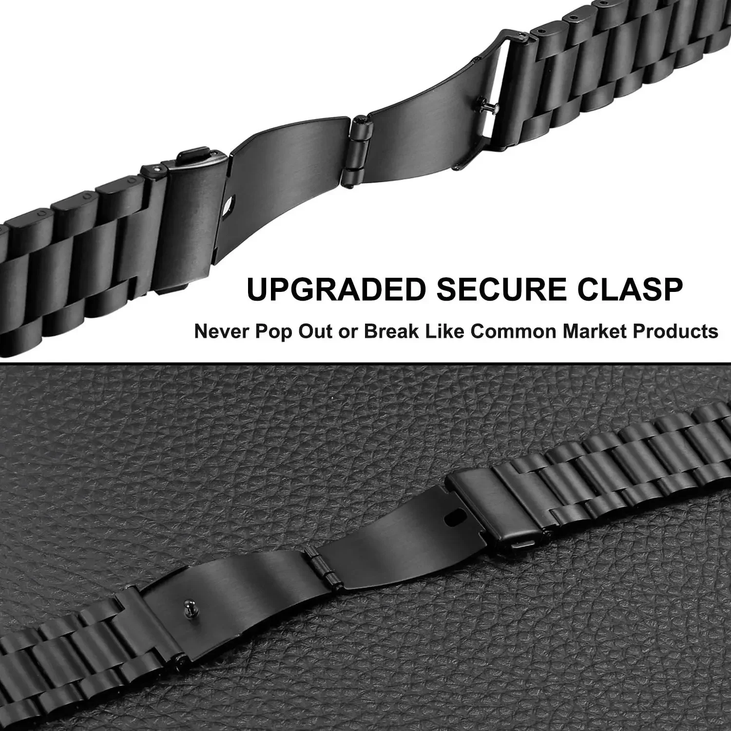 22mm Stainless Steel Watch Strap - Premium Metal Bracelet and Correa Belt