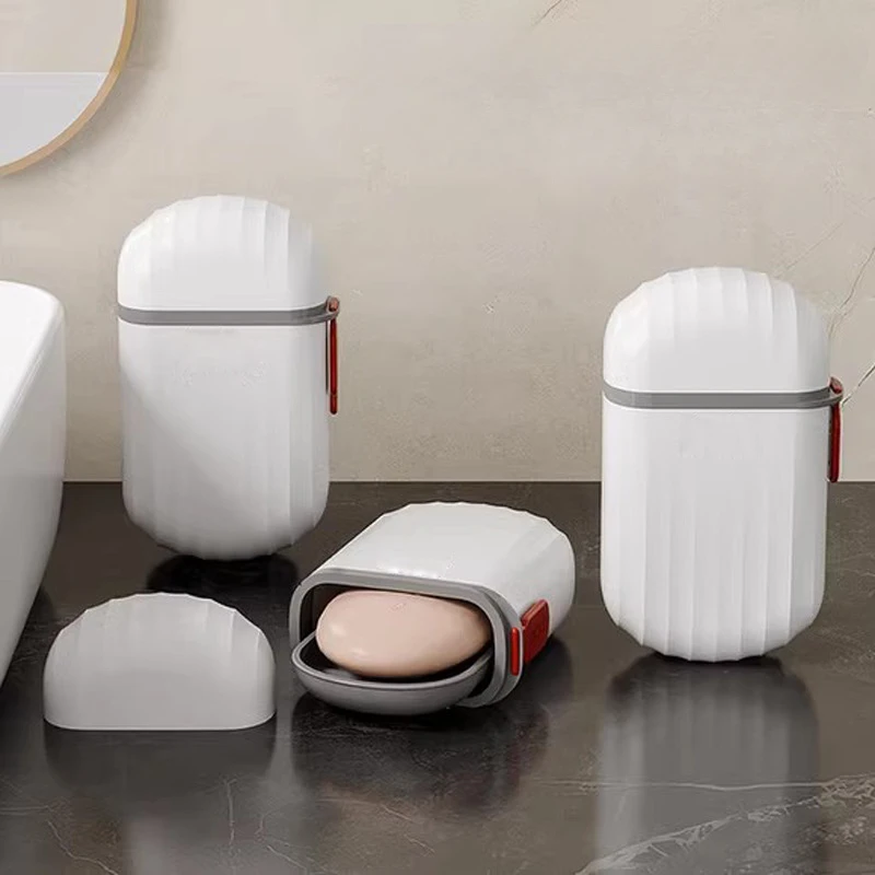 

Plastic Soap Dish Travel Box Holder Container With Lid Durable Soap Case Strong Sealing Organizer Bathroom Home Outdoor Hiking