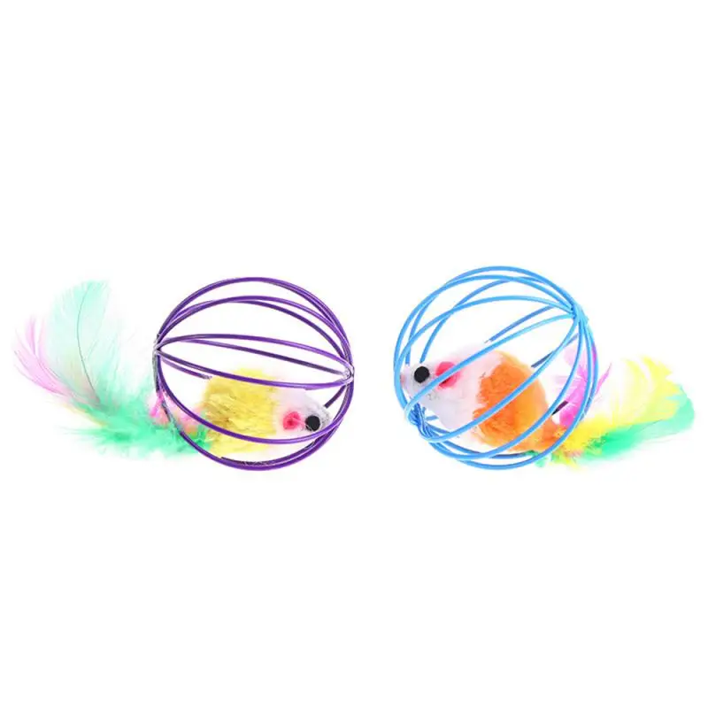 

Cat Toy Stick Feather Wand with Bell Mouse Cage Toys Plastic Artificial Colorful Cat Teaser Toy Pet Supplies Random Color