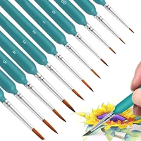 10/11pcs Miniature Paint Brushes, Detail Tip Paint Brushes Set With Ergonomic Handle - Suitable For Acrylic Painting, Oil, Wat 5