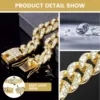 Dog Chain Diamond Cuban Collar Walking Metal Chain Collar with Design Secure Buckle, Pet Cat Cuban Collar Jewelry Accessories 6