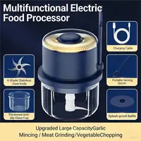 Grande tasse en verre B64B pour hachoir électrique sans fil à 6 lames, robot culinaire portable pour l'ail, la viande et le gingembre 5