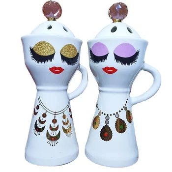 Creative Incense Burner Ceramic Arabic Middle East Islamic Girl with Attractive Eyes Censer Home Decoration Living Room Ornament