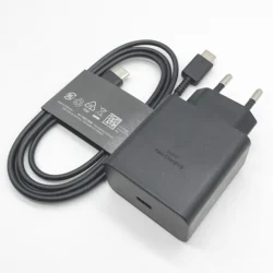 Samsung 60W PD Power Adapter with Super Fast Charging and Type C Cable - Black EU and Cable