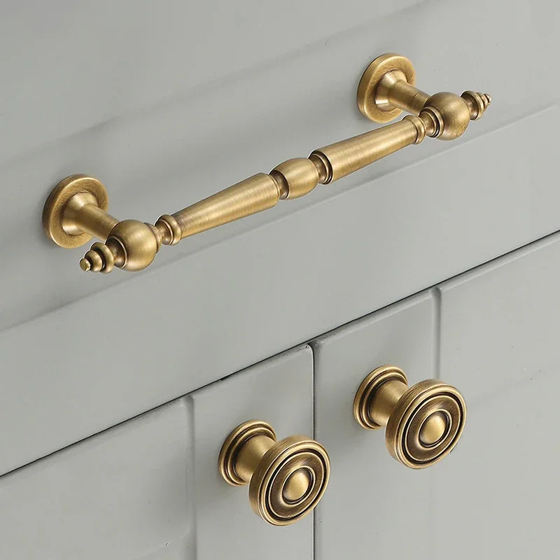 Antique Retro Bronze e Latão Sólido Gaveta Maçanetas Quarto Puxa Maçaneta do Armário da Cozinha Armários de Sapatos
