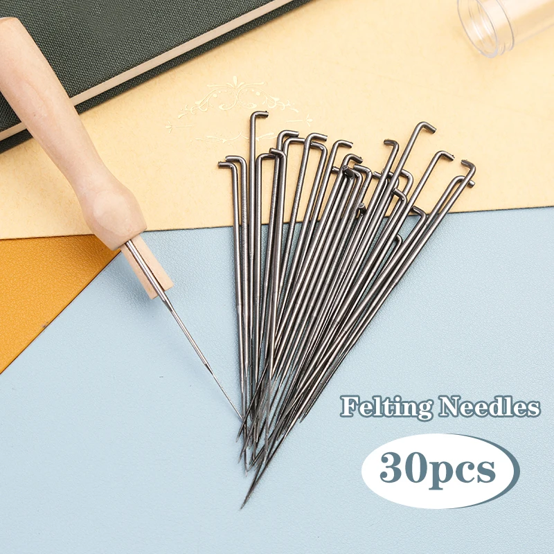 Wool Felting Needles Set For Wool Felting Craftwork DIY Craft Tools With Solid Wood Handle