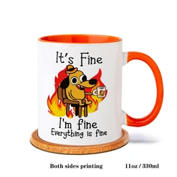 Funny Inspirational Ceramic Coffee Mug - Perfect Gift - 301 - 400ml (Orange A)