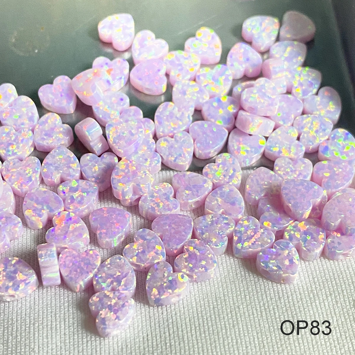 Heart Beads for Bracelet Making 6*6mm Synthetic Opal Heart Cut