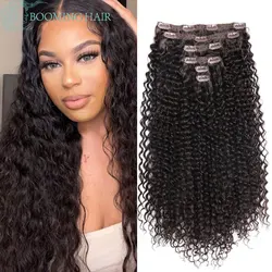 Synthetic Clip In Hair Extensions Kinky Curly Hair extensions for Women 26” Super Long Corn Wave Full Head Fake Hair Pieces
