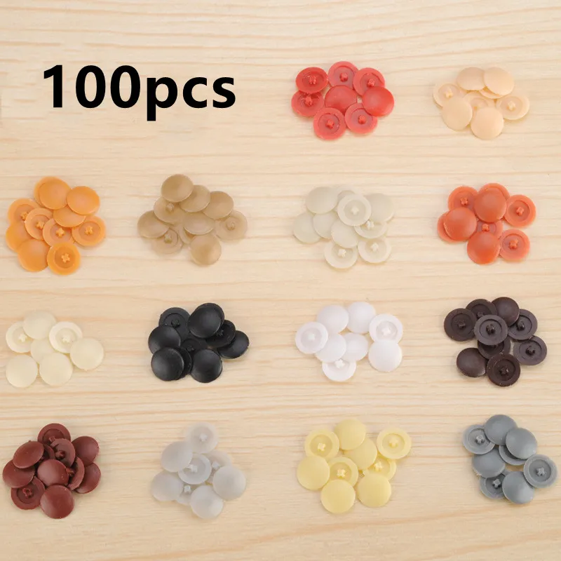 

100pcsPlastic Nuts Bolts Covers Furniture Hardware Screw Exterior Protective Caps Practical Self-tapping Screws Decor Cover
