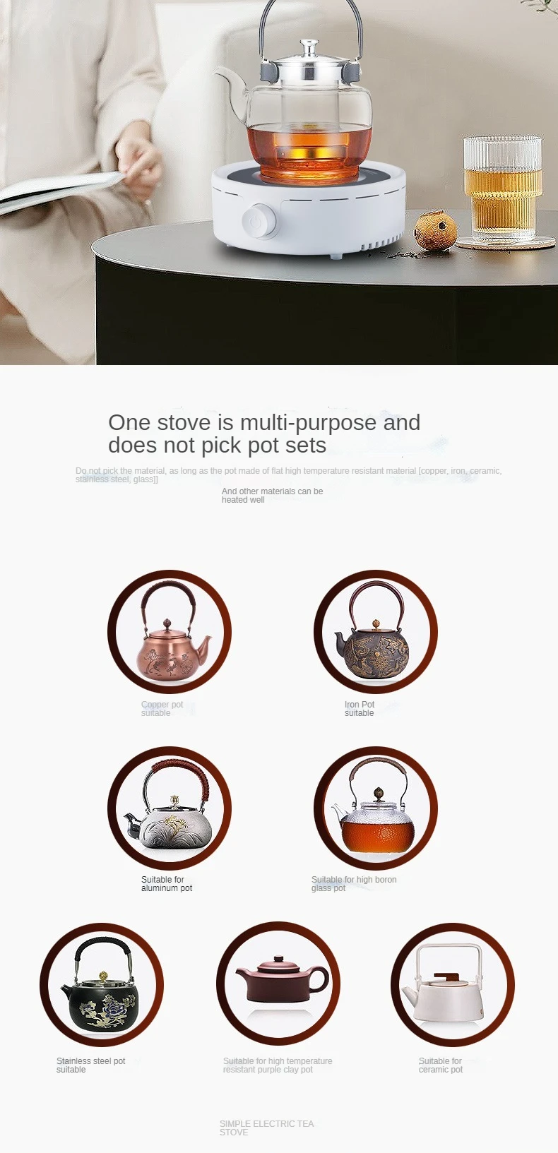 Description Picture 5 of itemMini Electric Stove Hot Plate Cooking Plate Multifunction Coffee Tea Heater Home Appliance Hot Plates for Kitchen