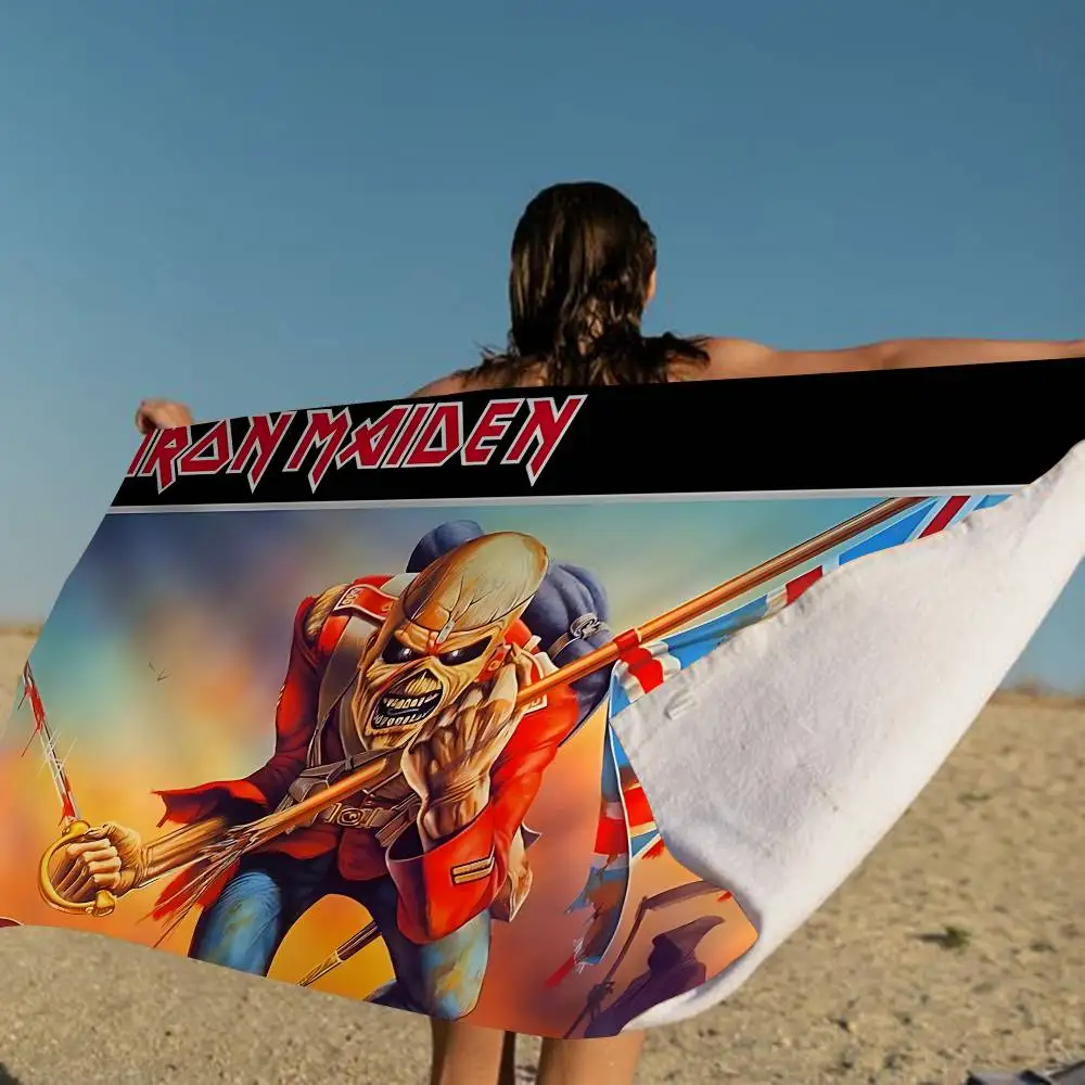 Classic Metal Band I-Iron M-Maidens Microfiber Beach Towel Absorbent Quick Dry Soft Yoga Swimming Resort Mountain Towel
