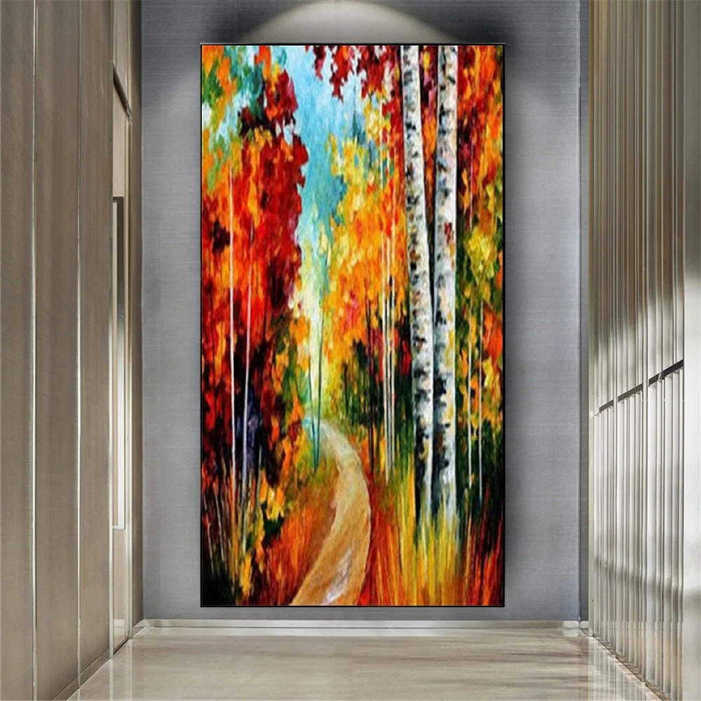 

New Design Maple Mural 100% Handpainted Oil Painting Abstract Cheap Canvas Picture Level Wall Art Poster For Living Room Decor