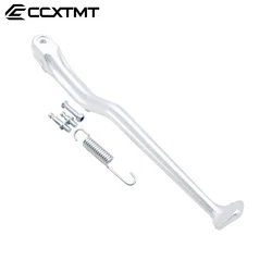 Electric Bike Motorcycle Parking Rack Side Stand and Footrest Bracket (Silver Kickstand)