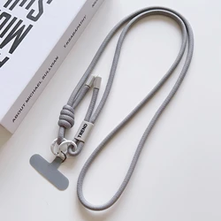 Enhanced Universal Double - Sided Adjustable Mobile Phone Lanyard with Crossbody and Shoulder Strap Options, Anti - Loss Design - Polyester / Nylon (Silver / Gray)