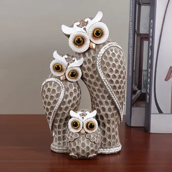 Cute Owl Family Statues 1