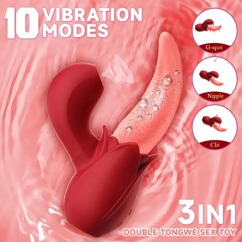 3-in-1-Saug- und Leckstimulator, Klitorismassagegerät, intimes Spielzeug für Damen, vaginale Saugkraft mit ausziehbarer Zunge