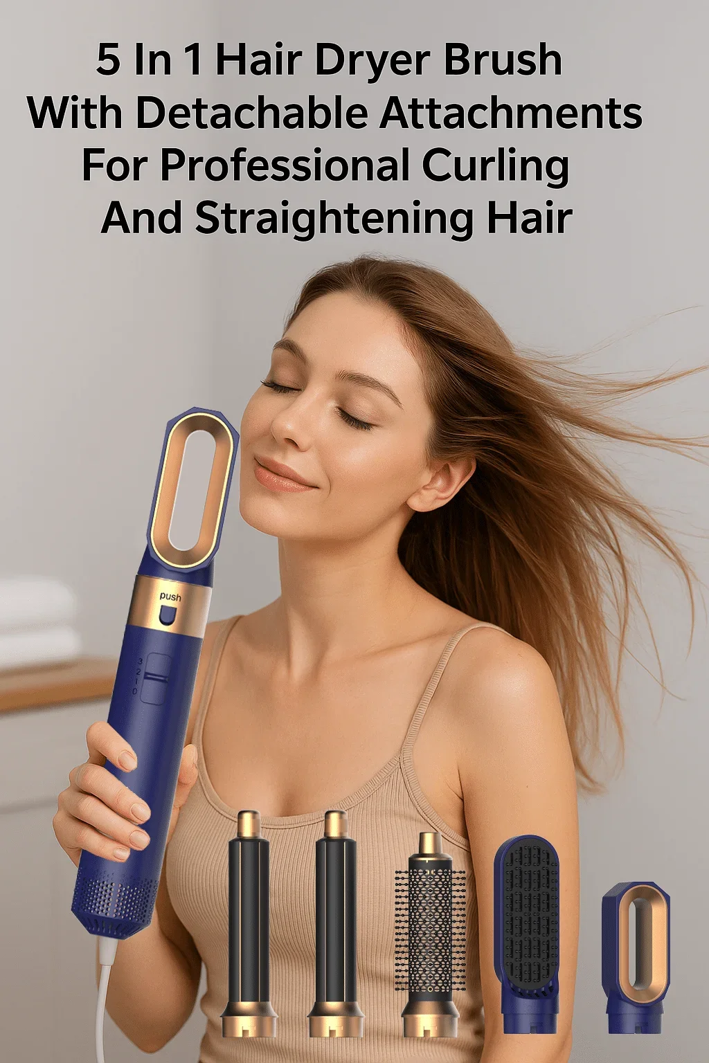 5-in-1-Trockner- und Styling-Set mit professioneller Heißluftbürste und Haarglätter zum Locken und Glätten_voghion.com