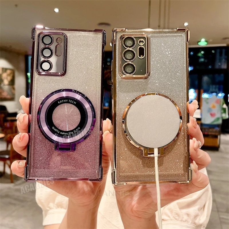 Plating Magnetic Holder Silicone Stand Case - Premium Protective Cover