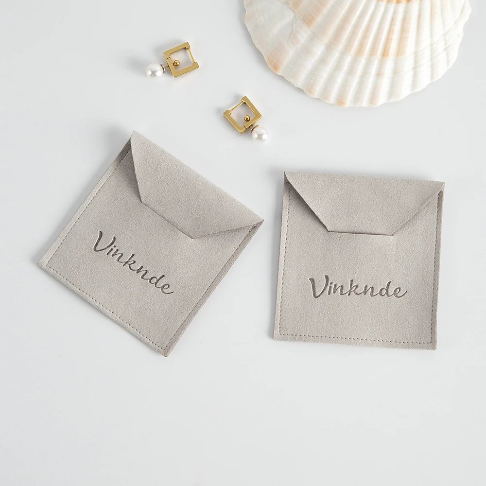 50/100Pcs Envelope Jewelry Bag Microfiber Velvet Sude Flannel Candy Eyelash USB Disk Storage Headset Storage Dustproof Gift Sack