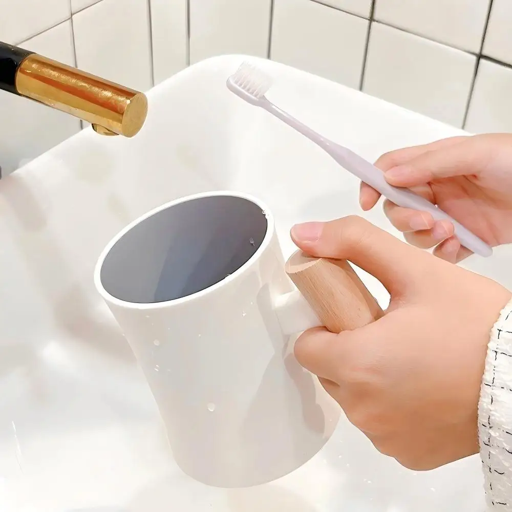 Mouthwash Advanced Sense Wood Handle Brushing And Washing Dormitory Creative Simple Household Couple Toothbrush Cup_voghion.com