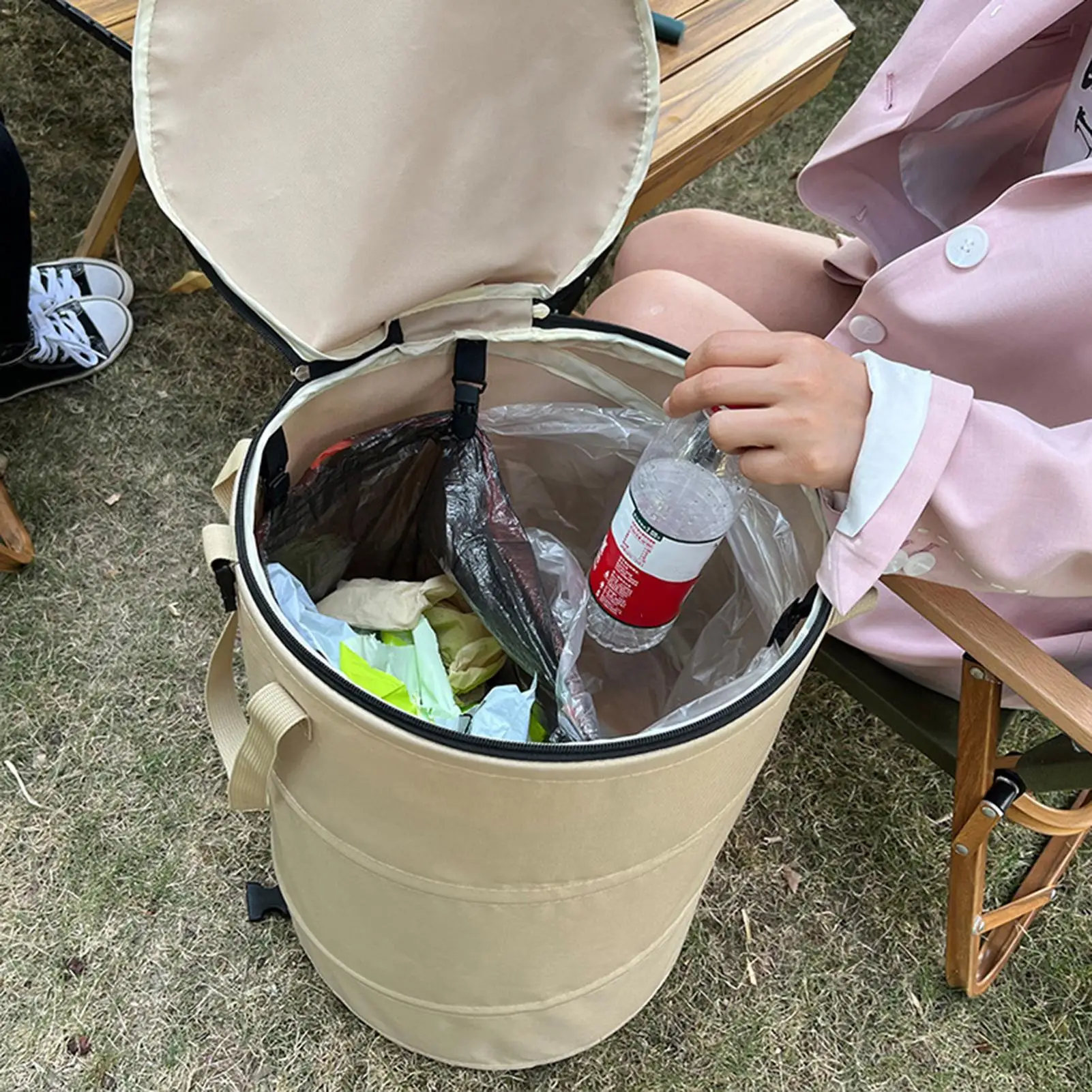 37L Camping Trash Can Pop-up Outdoor Garbage Bin Portable Storage bucket Foldable Garden Garbage Bag camp dirty clothes basket